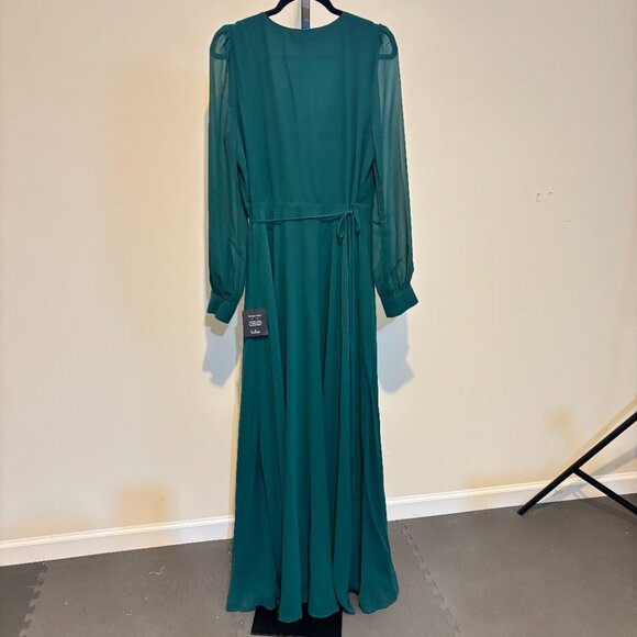 Lulus My Whole Heart Green Wrap Long Sleeve Maxi Dress - Picture 12 of 14
